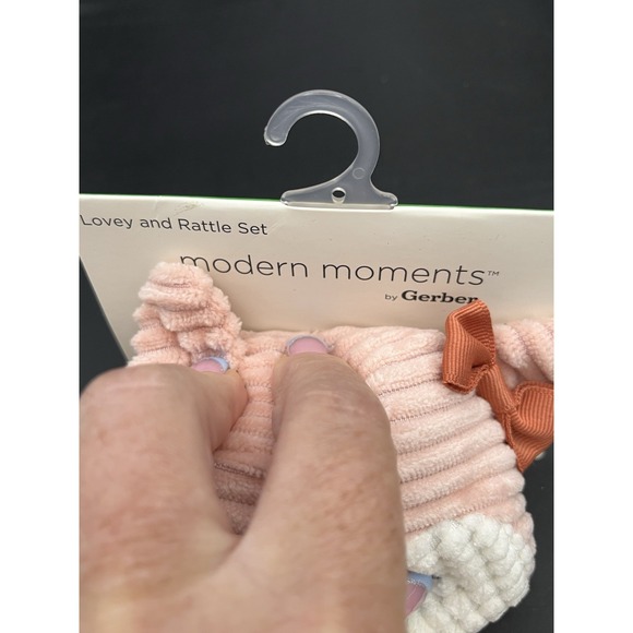 Modern Moments by Gerber Pink Fox Lovey Rattle with Bunny Plush Stuffed Toy NWT - Picture 3 of 3
